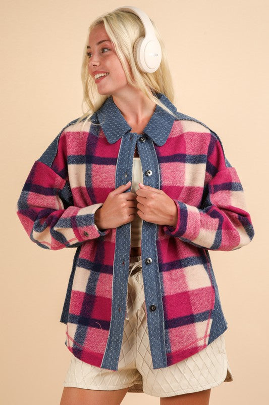 Cozy PLAID SHACKET