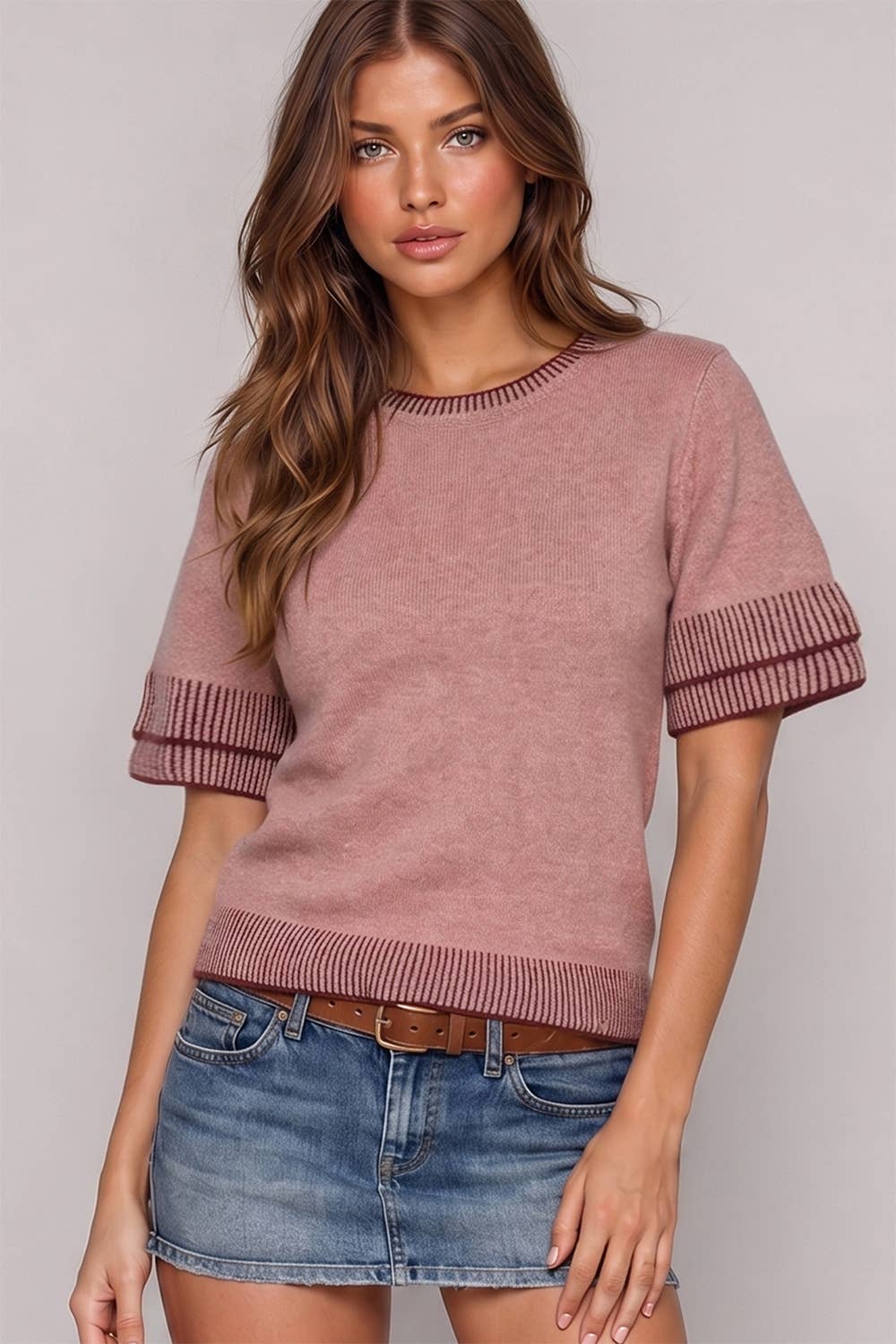 Soft Touch Contrast Rib Knit