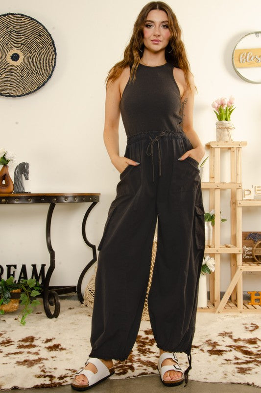 OVER THE TOP CARGO JUMPSUIT