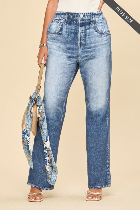 DEAR SCARLETT STRAIGHT LEG FAUX DENIM - dark WASH
