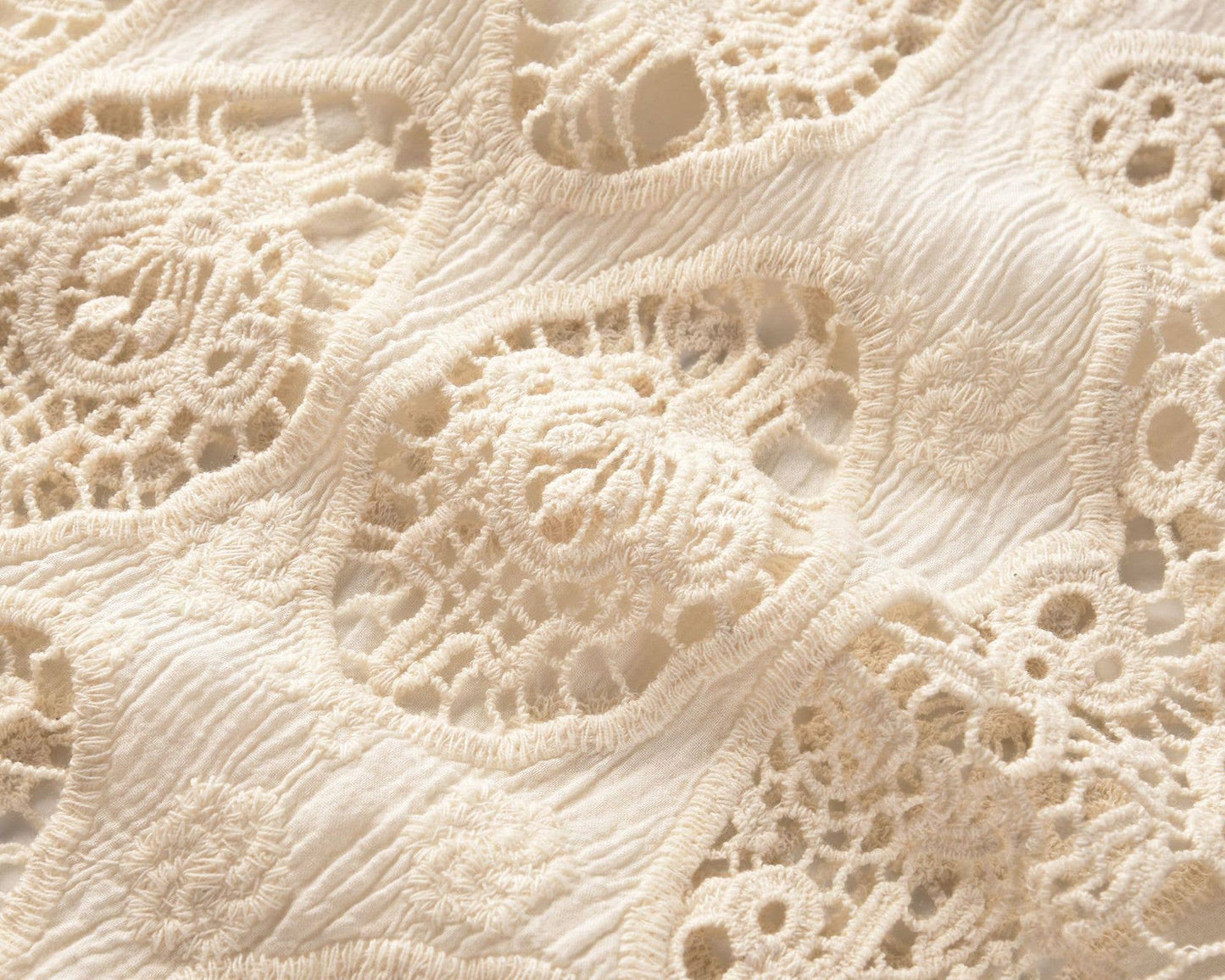 Sleeveless Hollow Jacquard Lace Cardigan: Khaki