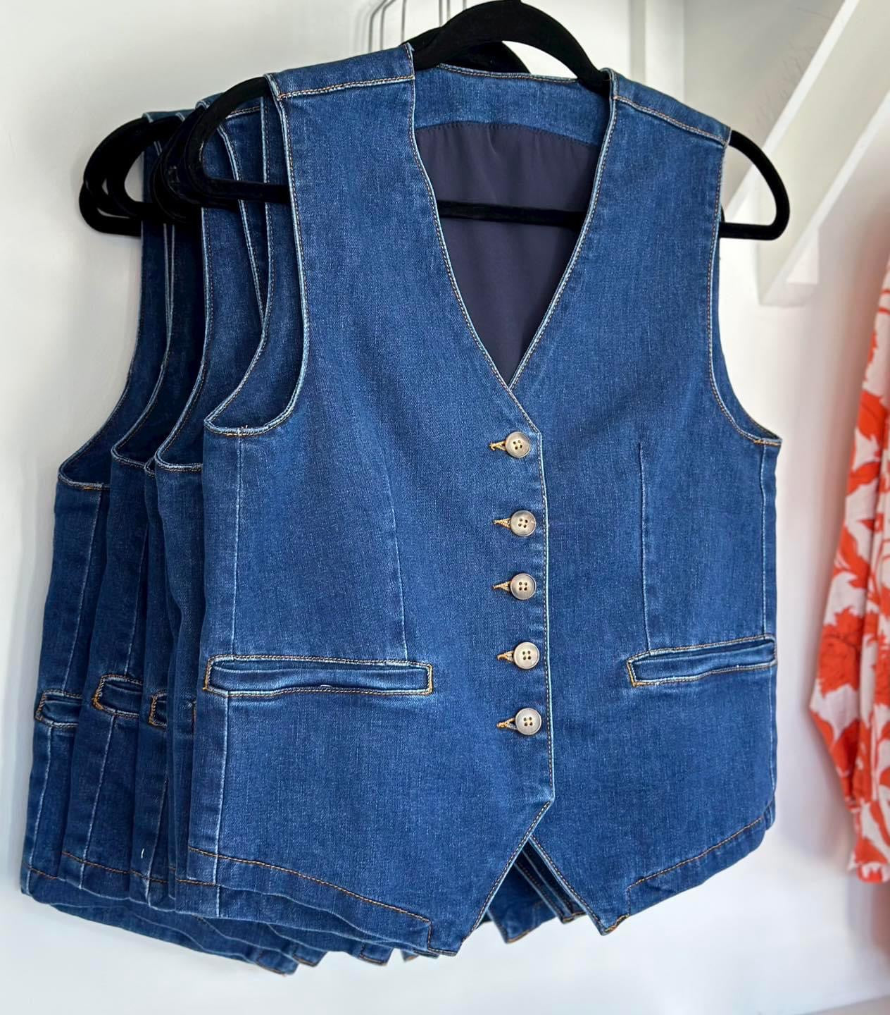 Kool Gal Stretch Denim Vest Top