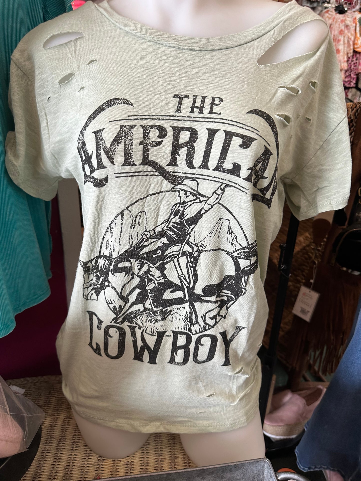 Distressed American Cowboy Tee