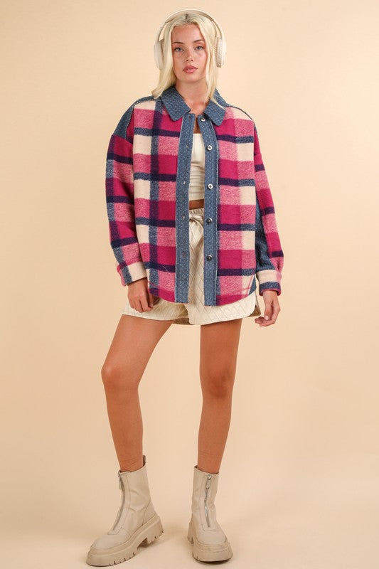 Cozy PLAID SHACKET