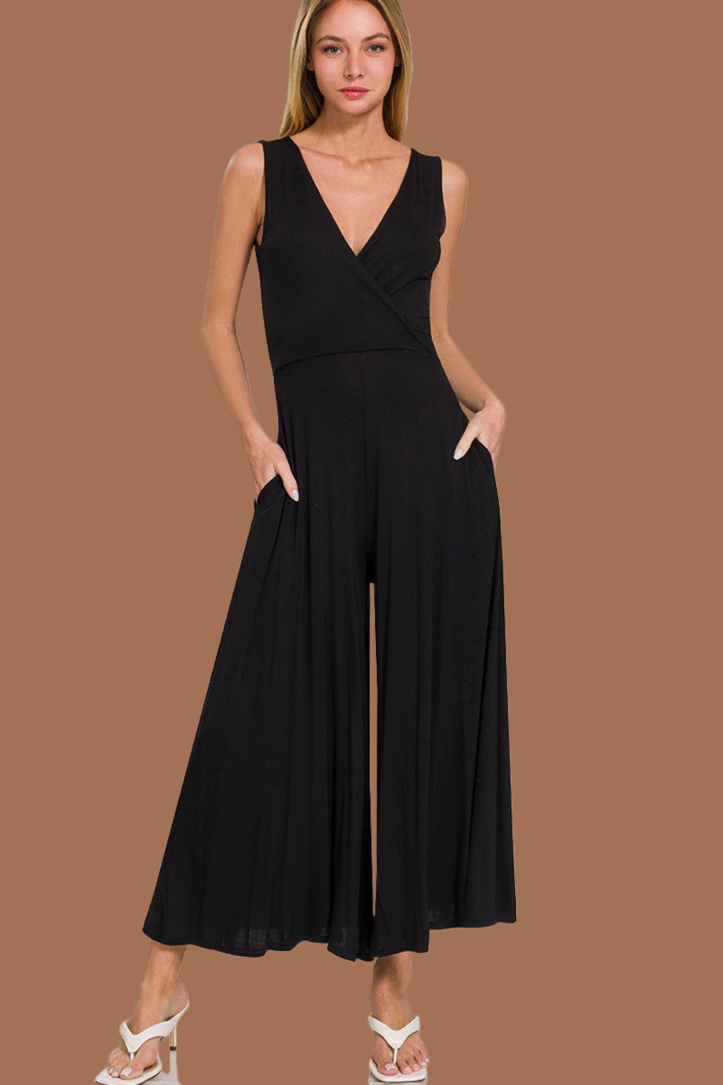 Darla Surplice Neckline Jumpsuit