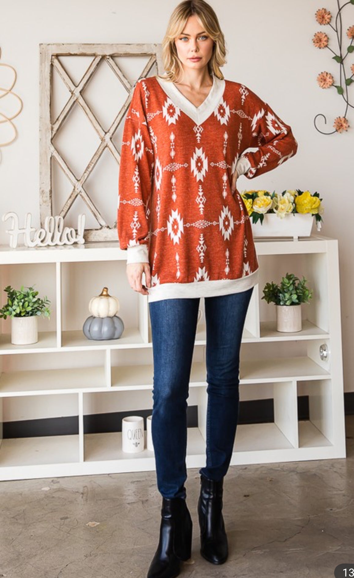 Aztec Long Sleeve Top