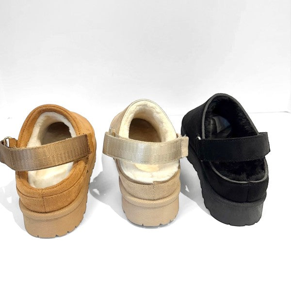 FUZZY SLING BACK SLIPPERS