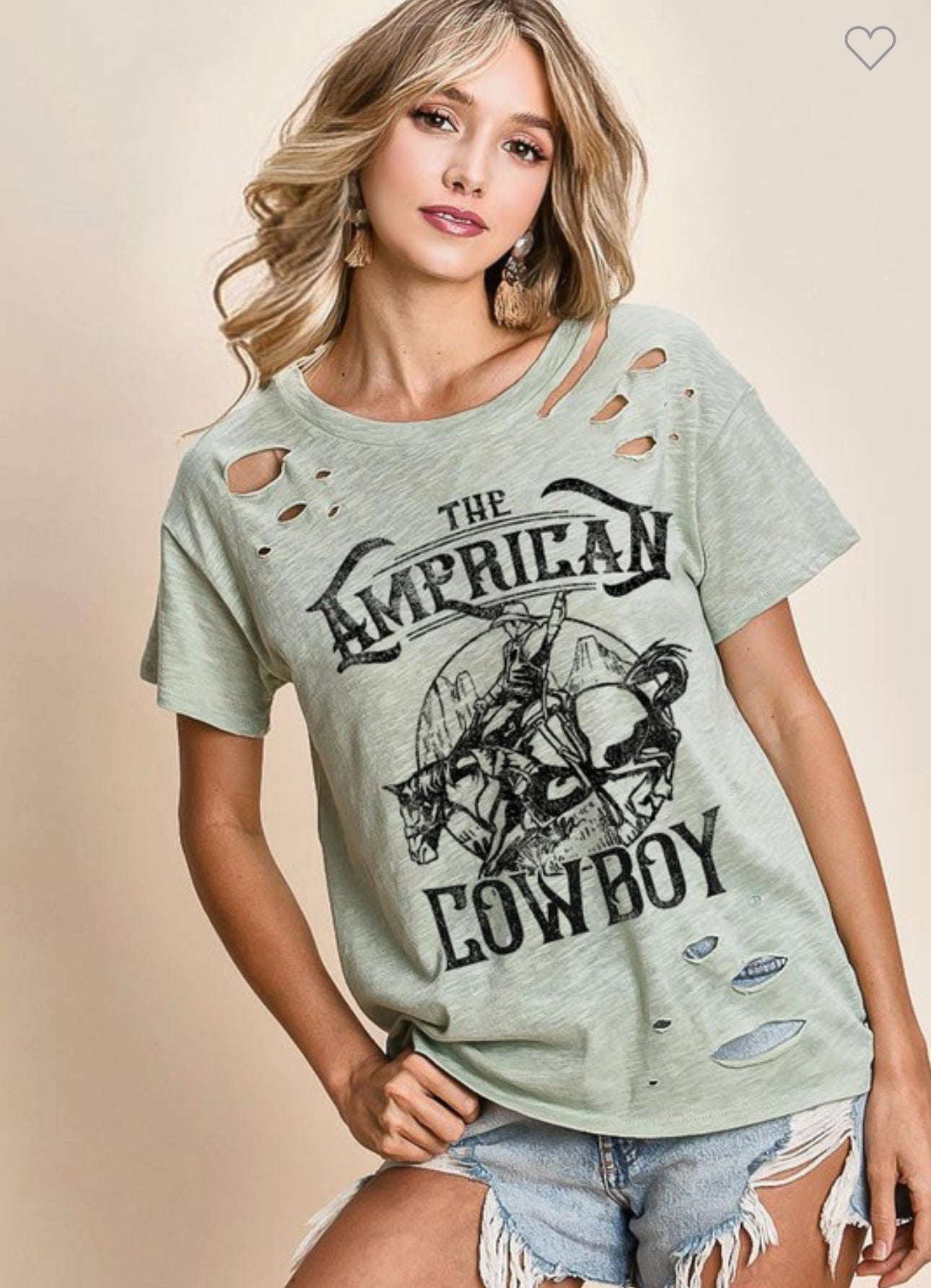 Distressed American Cowboy Tee