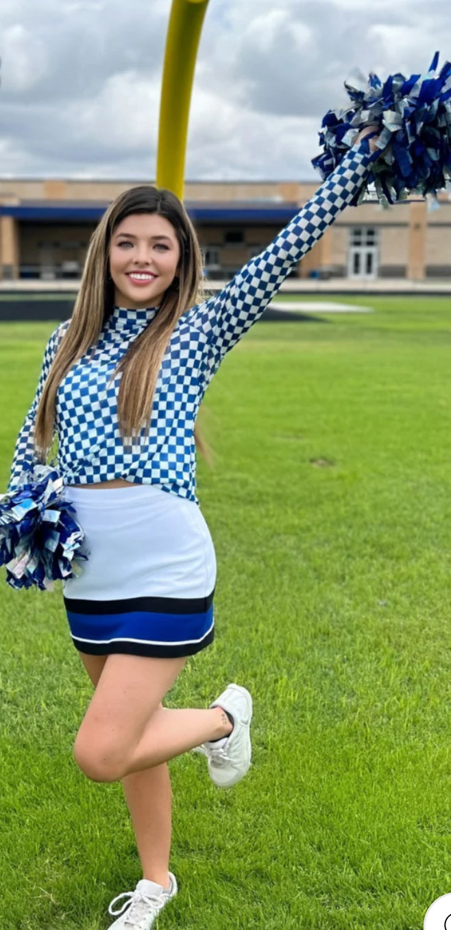 PEP RALLY MESH TOP BLUE