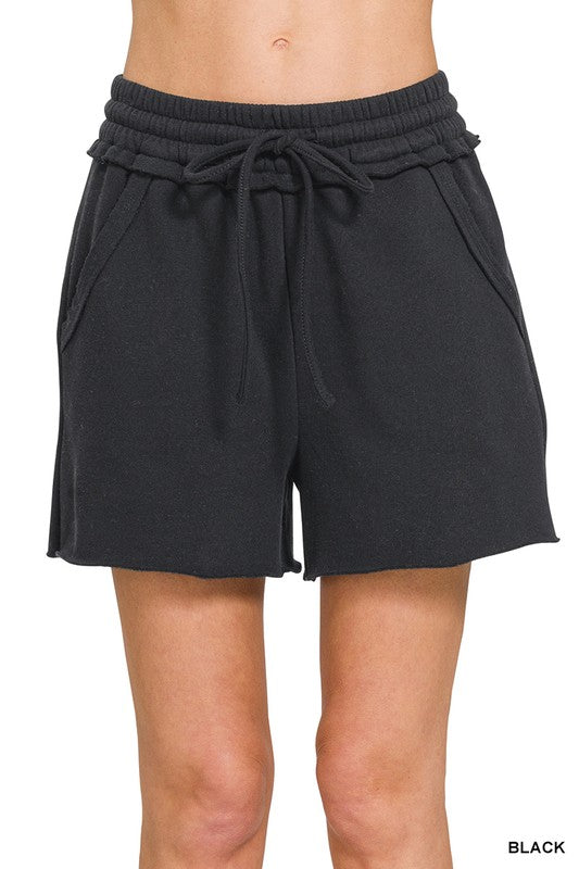 FLEECE RAW EDGE SOFT SHORTS