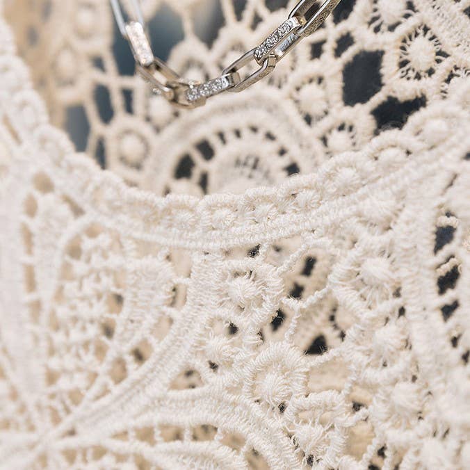 Bohemia Ecru Crochet Lace bell flare sleeve tee top cover up: White / M