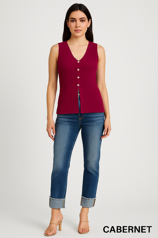4 Buttons Sweater Vest