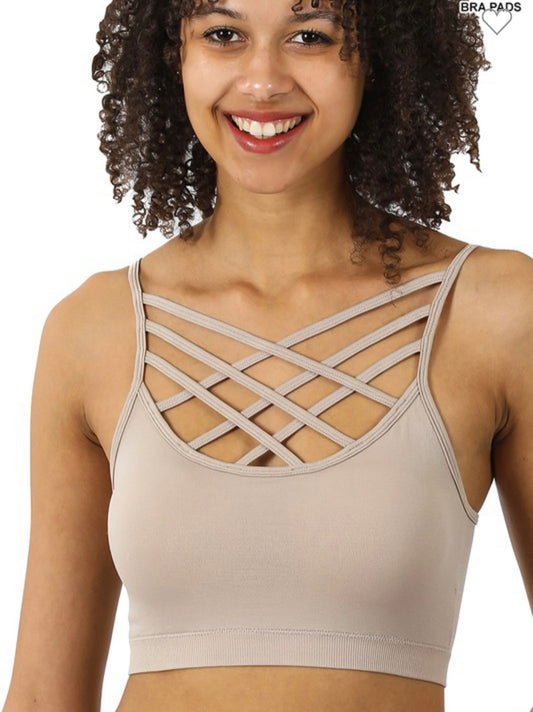 Seamless Criss-Cross Padded Bralette