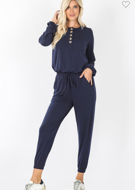 LONG SLEEVE 1 PIECE JOGGER JUMPSUIT