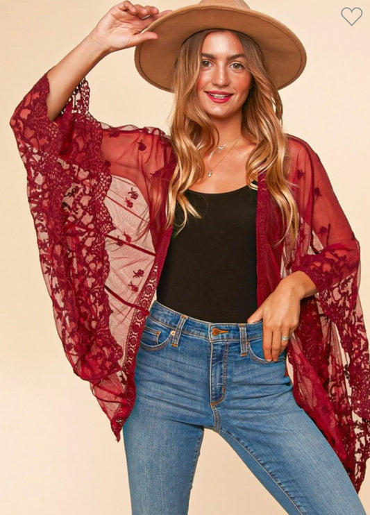 Going With the Flow Lace Kimono