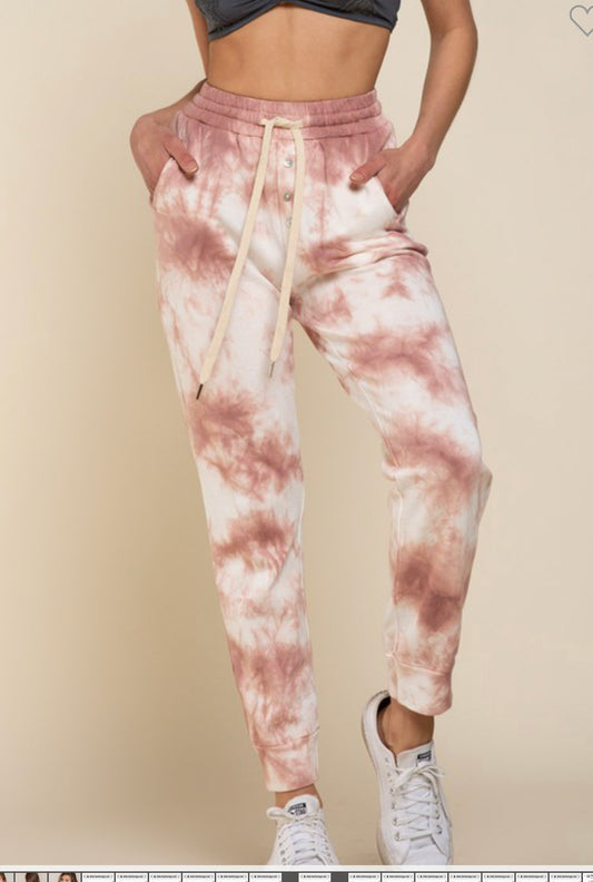 Sweatness Raspberry Tie Dye Jogges