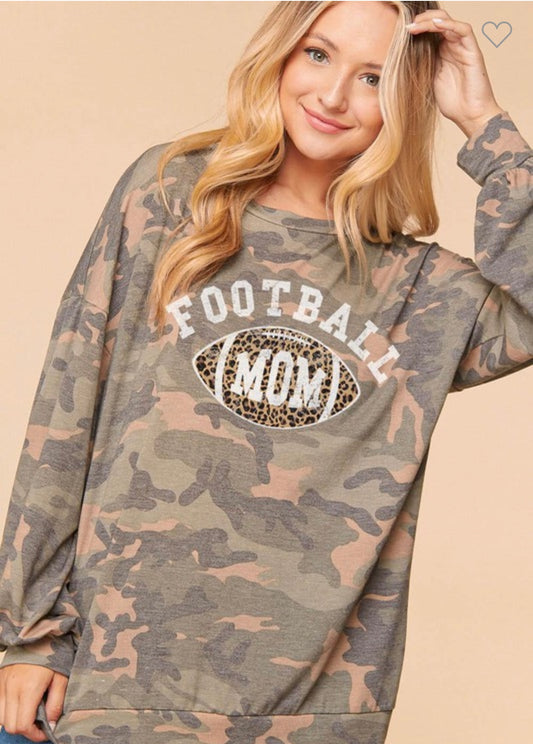 Football Mom Camo Pullover